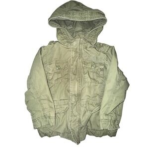 Baby Gap Kids Olive Green Hooded Utility Jacket Size 3 Years